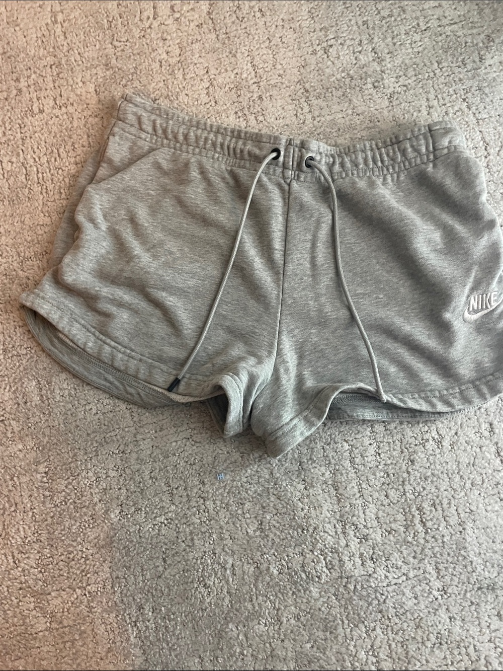 Nike Women's Light Grey Athletic Drawstring Shorts